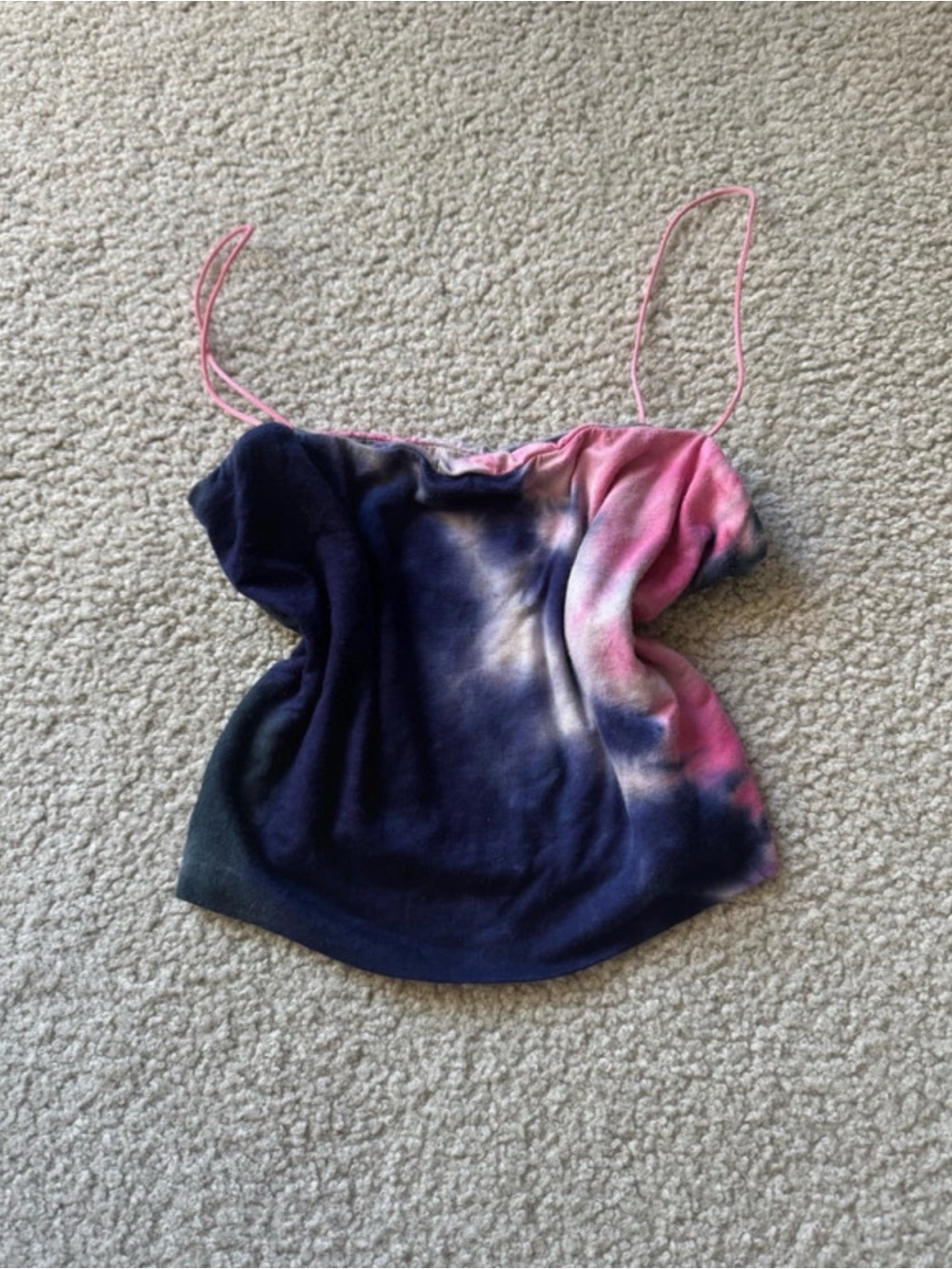Fashion Nova Pink & Navy Tie-Dye Spaghetti Strap Cami y2k